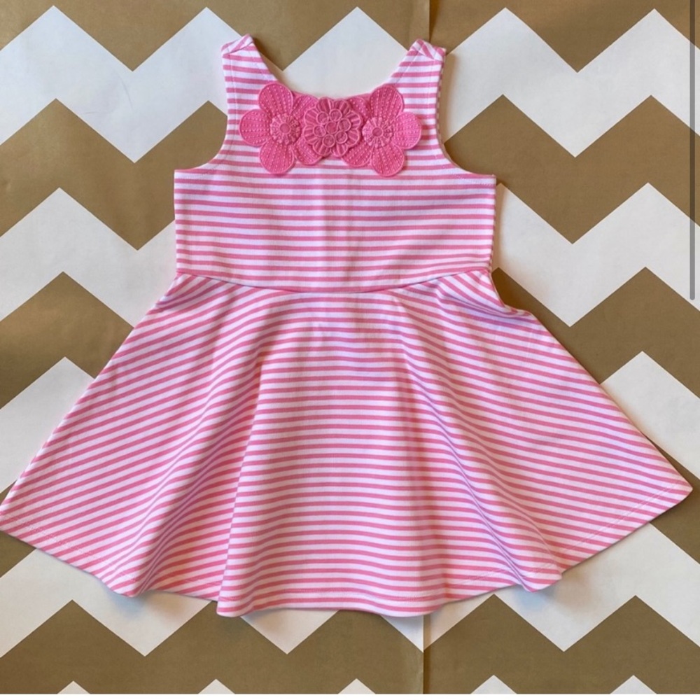 Janie and Jack pink striped dress 2T